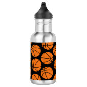 Bouteille D'eau Classic Basketball Pattern on Black (Droite)