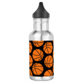 Bouteille D'eau Classic Basketball Pattern on Black (Gauche)