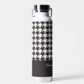 Bouteille D'eau Classic moderne noir et blanc Houndstooth (Avant)