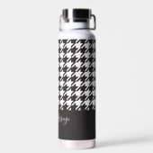 Bouteille D'eau Classic moderne noir et blanc Houndstooth (Arrière)