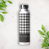 Bouteille D'eau Classic moderne noir et blanc Houndstooth