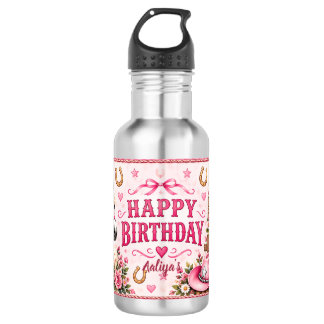 Bouteille D'eau Club Pink Pony Cowgirl Anniversaire