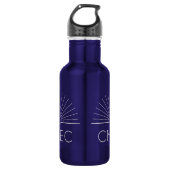 Bouteille d'eau CMEC - 18 oz, bleu avec logo blanc (Devant)