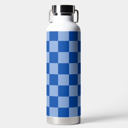 Bouteille D'eau Cobalt Blue Checkerboard (Avant)