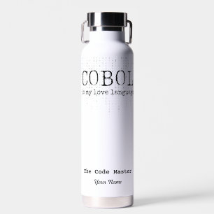 Bouteille D'eau Cobol est ma langue d'amour.b Personnalisé