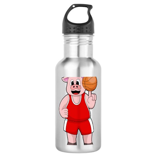 Bouteille D'eau Cochon de basket-ball (Devant)