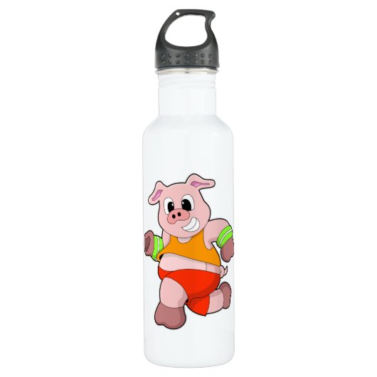 Bouteille D'eau Cochon en cours d'exécution (Devant)