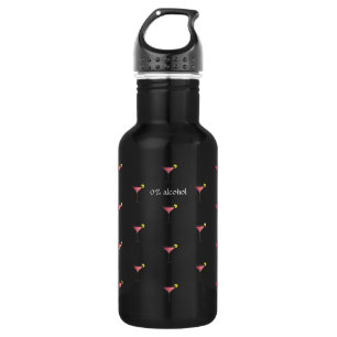 Bouteille D'eau Cocktail rose mignon Motif Texte personnalisé noir