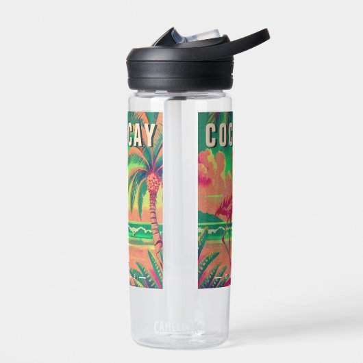 Bouteille D'eau CocoCay Bahamas Retro Flamant rose Souvenir 1950 (Gauche)