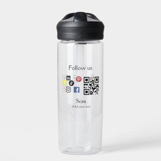 Bouteille D'eau Code-barres du site Web d'entreprise simple (Extérieur)