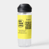 Bouteille D'eau Code QR minimal simple ajouter logo scanner nom du (Arrière)