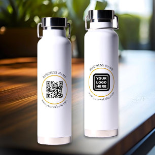 Bouteille D'eau Code QR personnalisé - Logo d'entreprise Texte du
