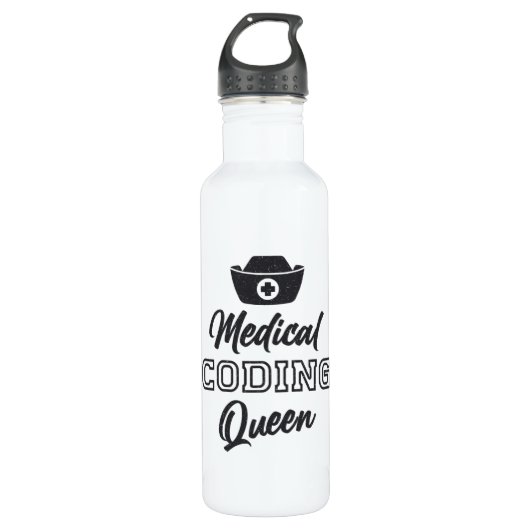 Bouteille D'eau Coder Médicale Queen Coding ICD Programmer Cadeau (Devant)