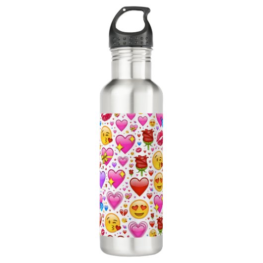 Bouteille D'eau Coeur Emojis (Devant)