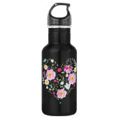 Bouteille D'eau Coeur plein de Rose (Devant)