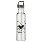 Bouteille d'eau Cœur Romantique – Citation d'Amour (Devant)