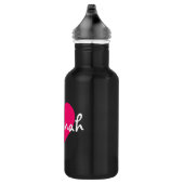 Bouteille D'eau Coeur rose J'aime Hannah (Droite)