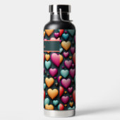 Bouteille D'eau Cœurs 3D colorés motif (Droite)