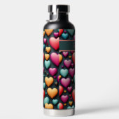 Bouteille D'eau Cœurs 3D colorés motif (Droite)