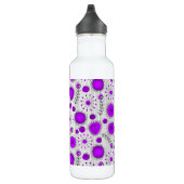 Bouteille D'eau Coeurs blancs violet blanc Whimsical et fleurs flo (Droite)