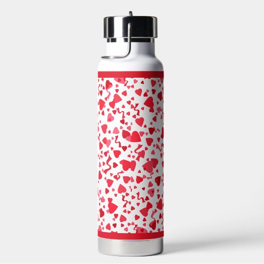 Bouteille D'eau Coeurs Confetti Rouge (Évier)