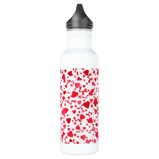 Bouteille D'eau Coeurs Confetti Rouge (Gauche)