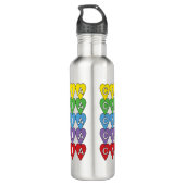 Bouteille D'eau Coeurs de Californie colorés (Dos)