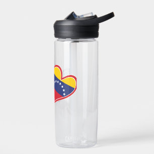 Bouteille D'eau Coeurs de drapeau des États-Unis et du Venezuela