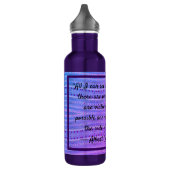 Bouteille D'eau Cœurs roses et violets & une citation (Gauche)