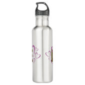 Bouteille D'eau Coeurs roses Love Water Bottle (Dos)