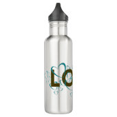 Bouteille D'eau Coeurs turquoises Love Water Bottle (Gauche)