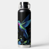 Bouteille D'eau Colibri vibrant avec des fleurs (Plage)