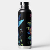 Bouteille D'eau Colibri vibrant avec des fleurs (Droite)