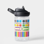 Bouteille D'eau Collage de fournitures scolaires - Crayons, Peintu (Arrière Complet)