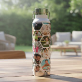 Bouteille D'eau Collage de photos multiples simple motif hexagonal
