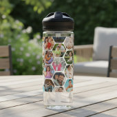 Bouteille D'eau Collage de photos multiples simple motif hexagonal