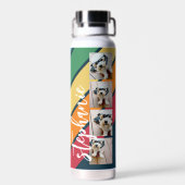 Bouteille D'eau Collage photo avec 4 photos Bandes rétro colorées (Arrière)