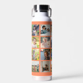 Bouteille D'eau Collage photo simple monogrammed keepsaké orange (Avant)