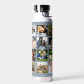 Bouteille D'eau Collage photo simple monogrammed keepsar bleu (Gauche)