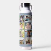 Bouteille D'eau Collage photo simple monogrammed keepsar bleu (Avant)