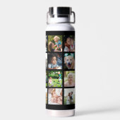 Bouteille D'eau Collage photo simple monogrammed keepsar noir (Arrière)