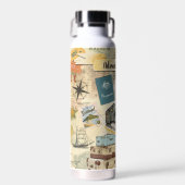 Bouteille d'eau Collage Vintage voyage (Avant)