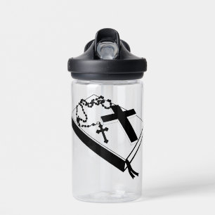 Bouteille D'eau colliers de rosaire de croix de bible illustration
