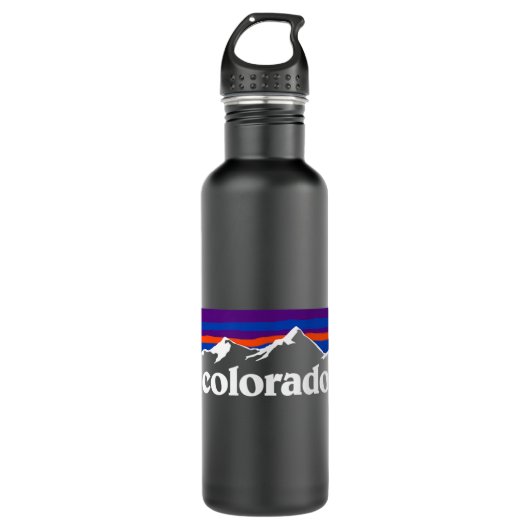 Bouteille D'eau Colorado Mountains Outdoor Drapeau Design (Devant)
