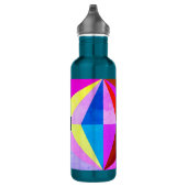 Bouteille D'eau Coloré Moderne Multi-Coloré Géométrique | Monogram (Droite)