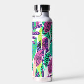 Bouteille D'eau Coloré moderne Tropical Feuille Motif Monogramme (Plage)