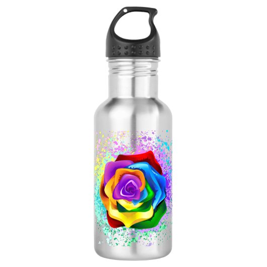 Bouteille D'eau Colorful Rainbow Rose (Devant)