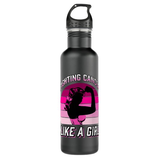 Bouteille D'eau Combattre Le Cancer Comme Une Fille Guerrier Du Ca (Devant)