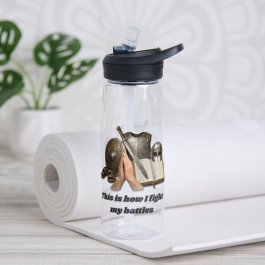 Bouteille D'eau Comment je mène mes batailles (Yoga (pivotée))
