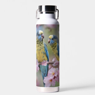 Bouteille D'eau "Compagnons Vibrants : Budgies bleues et jaunes"